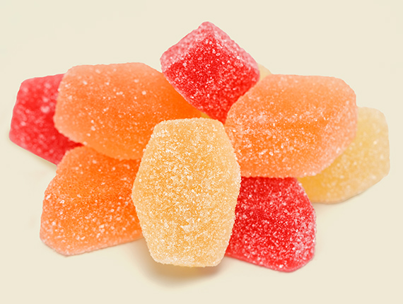 Assorted jelly marmalade (cherry, melon, apricot)