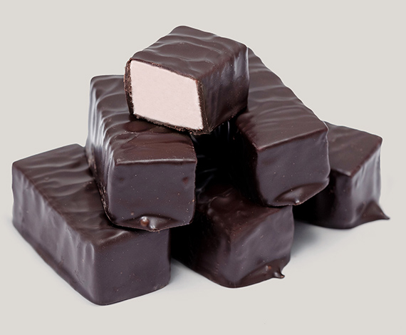 Glazed pastille with the taste of ice cream and coffee