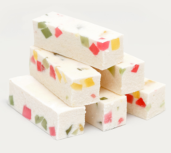 Pastille with pieces of marmalade