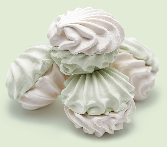 Marshmallows with pistachio ice cream flavor